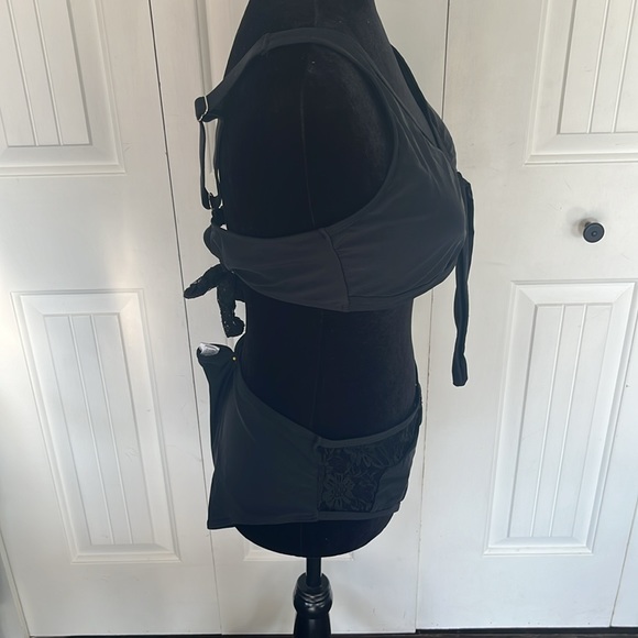 Black lace swim suit, with lace ties - Picture 2 of 4